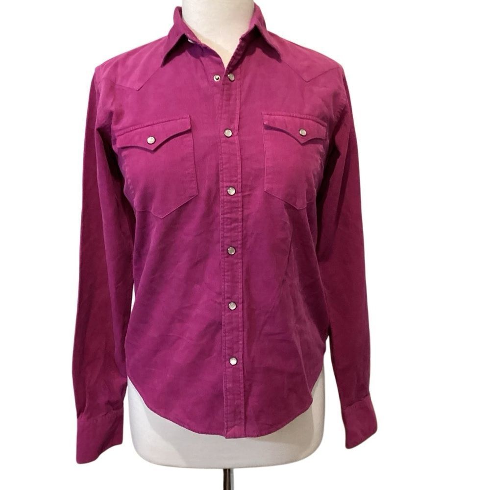 Ralph Lauren Fuschia Corduroy Shirt Western Slim Fit Size 4